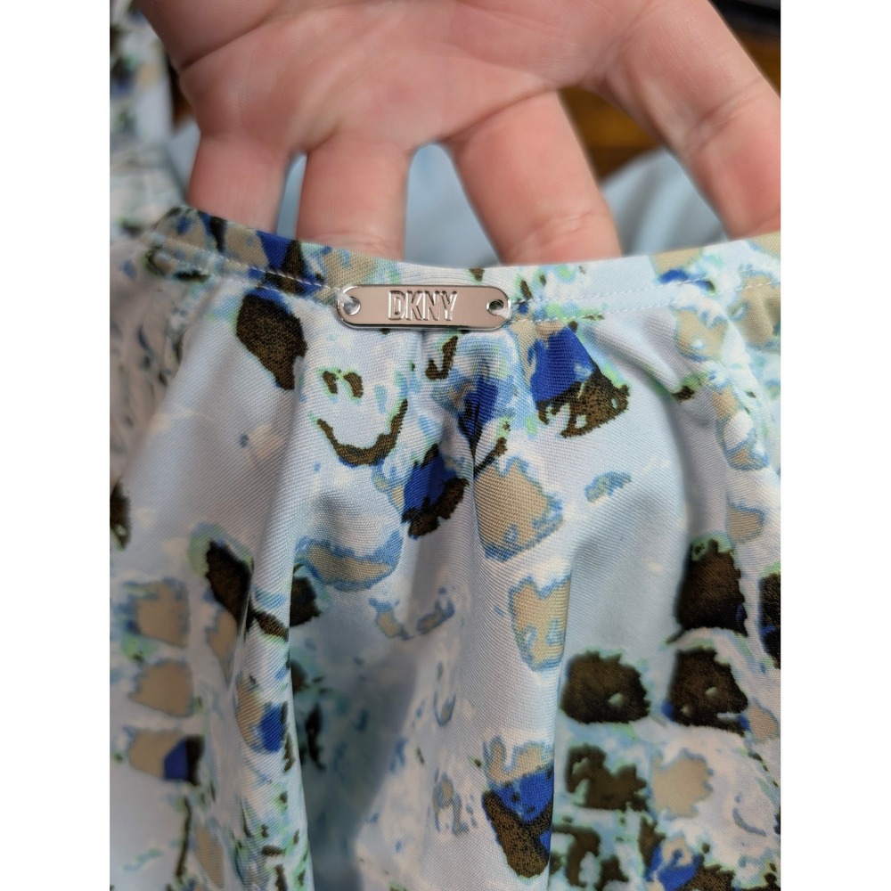 DKNY One Piece Swimsuit‎ Womens SZ 6 Blue Abstract Snakeskin Excellent - Picture 4 of 6